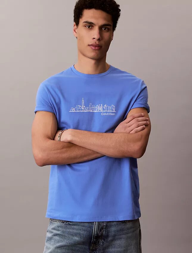 Camiseta clásica con estampado de horizonte urbano Camiseta clásica con estampado de horizonte urbano