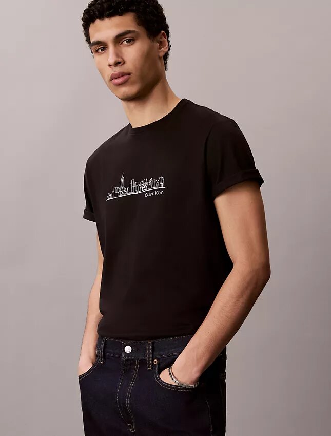 Camiseta clásica con estampado de horizonte urbano Camiseta clásica con estampado de horizonte urbano
