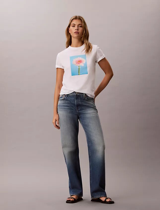 Camiseta clásica con estampado de margaritas Camiseta clásica con estampado de margaritas