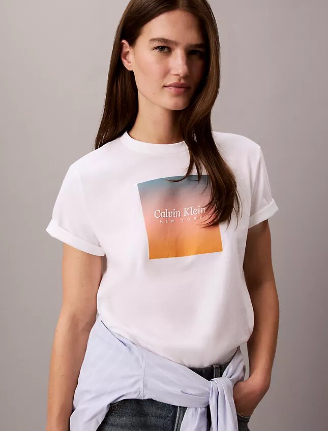 Camiseta clásica con estampado de puesta de sol Camiseta clásica con estampado de puesta de sol
