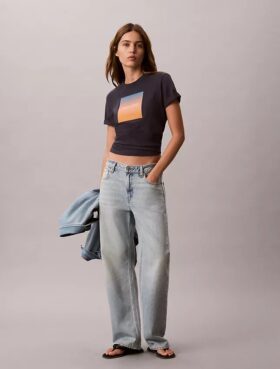Camiseta clásica con estampado de puesta de sol
