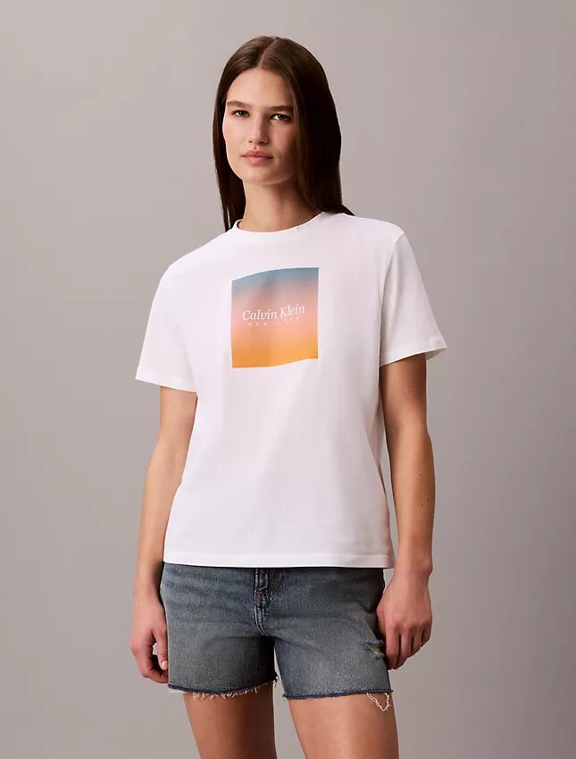 Camiseta clásica con estampado de puesta de sol Camiseta clásica con estampado de puesta de sol