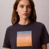 Camiseta clásica con estampado de puesta de sol Camiseta clásica con estampado de puesta de sol
