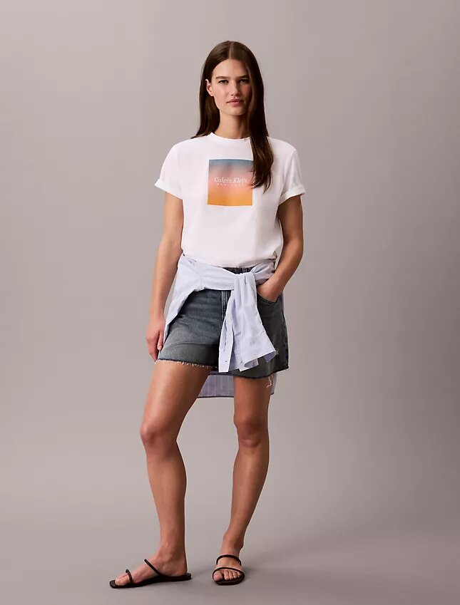 Camiseta clásica con estampado de puesta de sol Camiseta clásica con estampado de puesta de sol