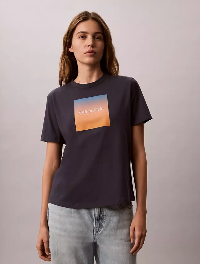 Camiseta clásica con estampado de puesta de sol Camiseta clásica con estampado de puesta de sol