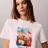 Camiseta clásica con estampado floral Camiseta clásica con estampado floral
