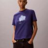 Camiseta clásica con estampado floral difuminado Camiseta clásica con estampado floral difuminado
