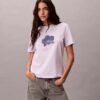 Camiseta clásica con estampado floral difuminado Camiseta clásica con estampado floral difuminado