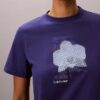 Camiseta clásica con estampado floral difuminado Camiseta clásica con estampado floral difuminado