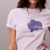 Camiseta clásica con estampado floral difuminado Camiseta clásica con estampado floral difuminado