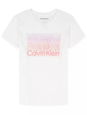 Camiseta clásica con estampado gráfico y logotipo en degradado para niñas