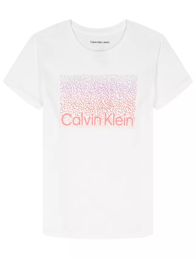 Camiseta clásica con estampado gráfico y logotipo en degradado para niñas Camiseta clásica con estampado gráfico y logotipo en degradado para niñas