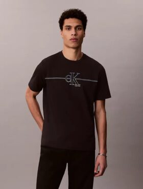 Camiseta clásica con gráfico de la línea Monogram