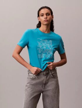 Camiseta clásica con gráfico de logotipo brillante