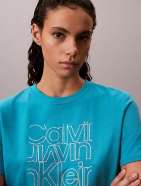 Camiseta clásica con gráfico de logotipo brillante