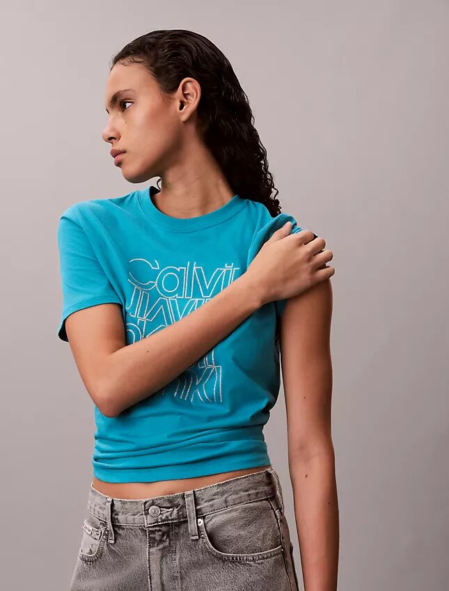 Camiseta clásica con gráfico de logotipo brillante Camiseta clásica con gráfico de logotipo brillante