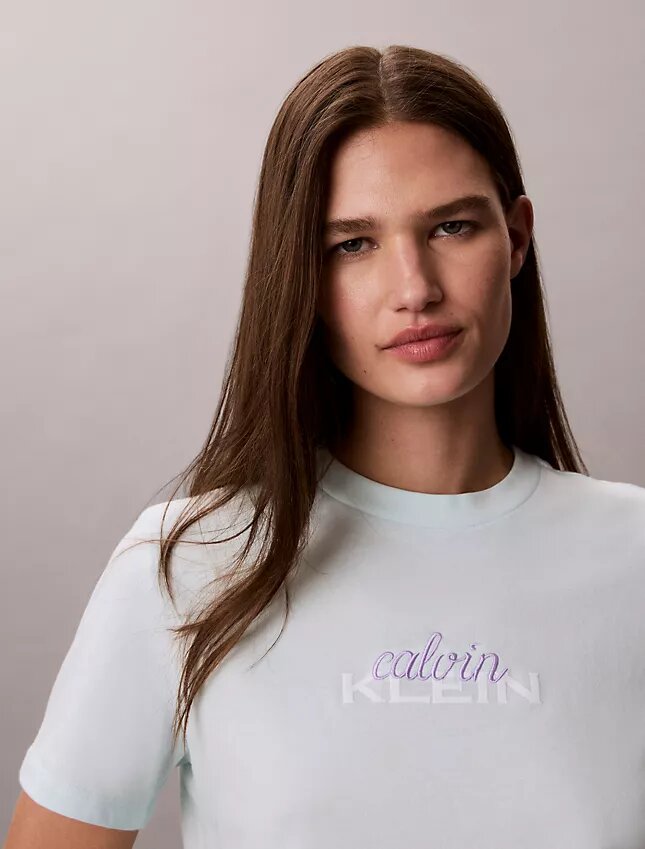 Camiseta clásica con gráfico de logotipo en capas Camiseta clásica con gráfico de logotipo en capas