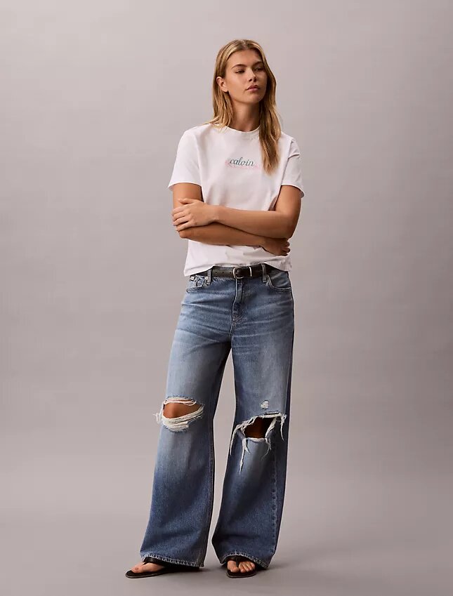 Camiseta clásica con gráfico de logotipo en capas Camiseta clásica con gráfico de logotipo en capas
