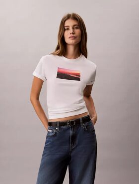 Camiseta clásica con gráfico del logotipo City Sunset