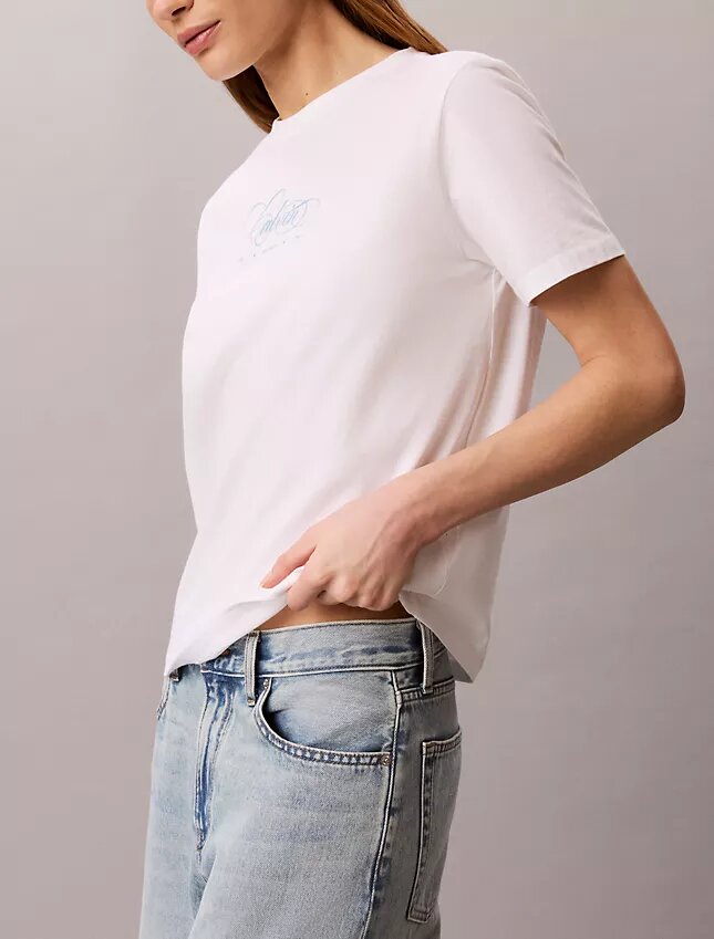 Camiseta clásica con logotipo Calvin Script Camiseta clásica con logotipo Calvin Script