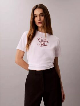 Camiseta clásica con logotipo en letra cursiva