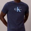 Camiseta clásica con rayas gráficas Monólogo Camiseta clásica con rayas gráficas Monólogo
