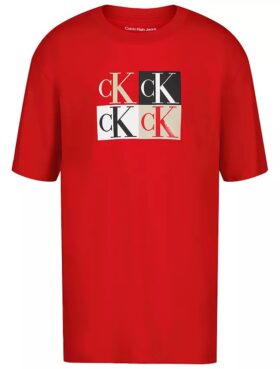 Camiseta clásica para niños con gráfico de Monogram en bloques de color