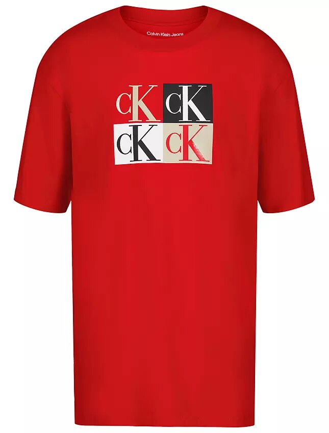 Camiseta clásica para niños con gráfico de Monogram en bloques de color Camiseta clásica para niños con gráfico de Monogram en bloques de color