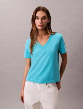 Camiseta con cuello en V y Monogram