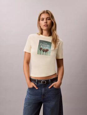 Camiseta con estampado del logotipo de la palmera