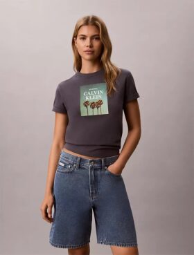 Camiseta con estampado del logotipo de la palmera