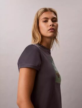 Camiseta con estampado del logotipo de la palmera