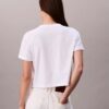 Camiseta corta de corte cuadrado con logotipo en letra cursiva