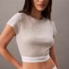 Camiseta corta de Cotton Stretch acanalada Camiseta corta de Cotton Stretch acanalada