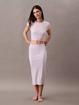 Camiseta corta de Cotton Stretch acanalada