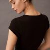 Camiseta corta de Cotton Stretch acanalada Camiseta corta de Cotton Stretch acanalada