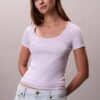 Camiseta de algodón con ribete Camiseta de algodón con ribete