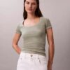 Camiseta de algodón con ribete Camiseta de algodón con ribete