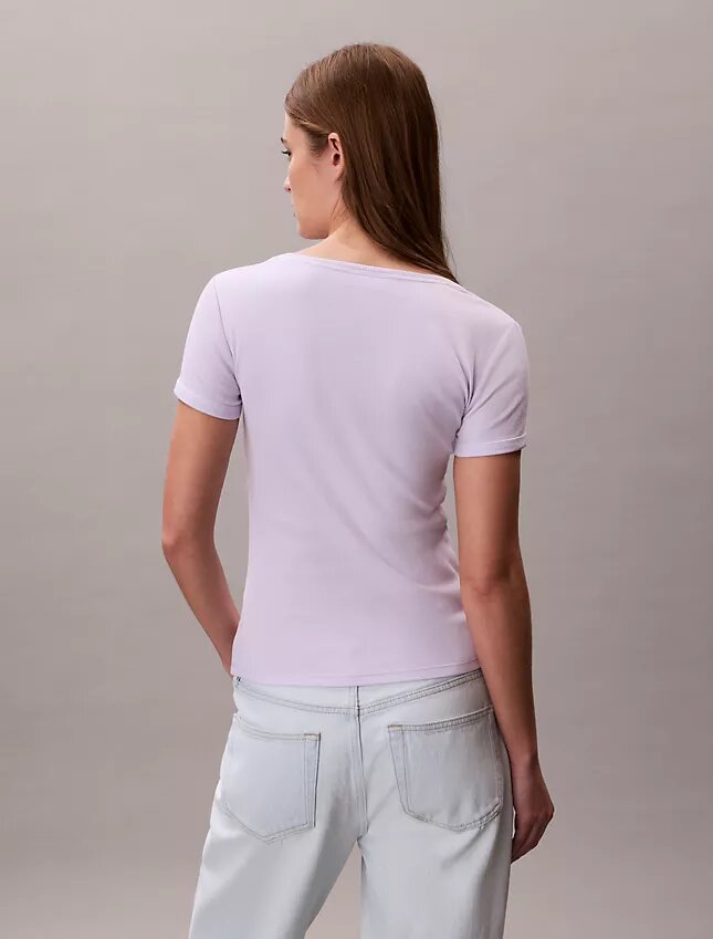 Camiseta de algodón con ribete Camiseta de algodón con ribete
