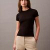 Camiseta de algodón con ribete contorneado