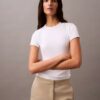 Camiseta de algodón con ribete contorneado