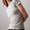 Camiseta de algodón con ribete contorneado