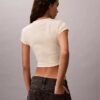 Camiseta de bebé de canalé a rayas con Monogram Camiseta de bebé de canalé a rayas con Monogram