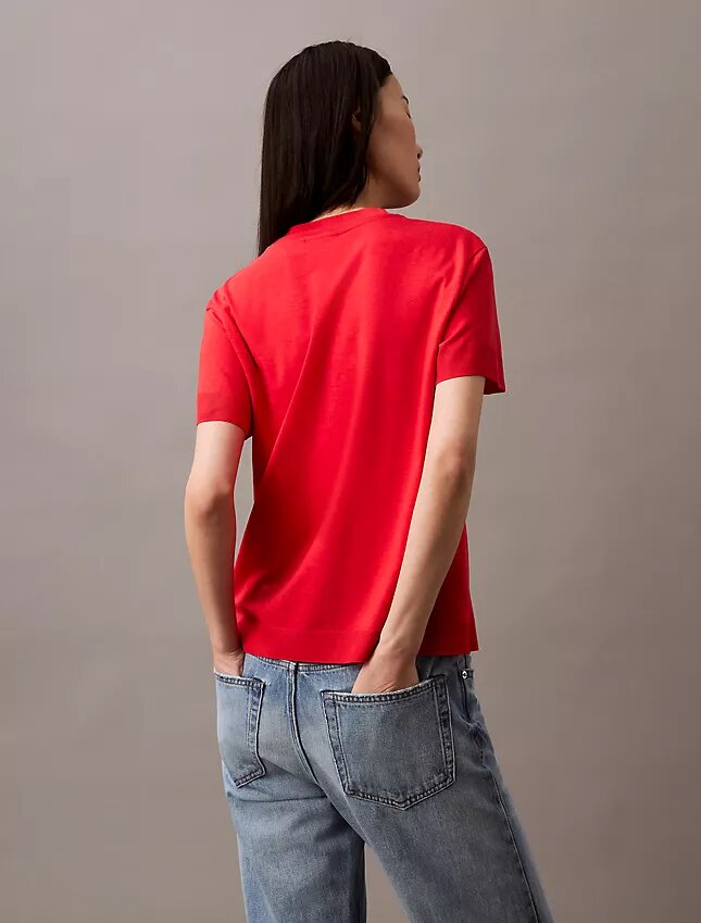 Camiseta de cuello alto de punto fino Camiseta de cuello alto de punto fino