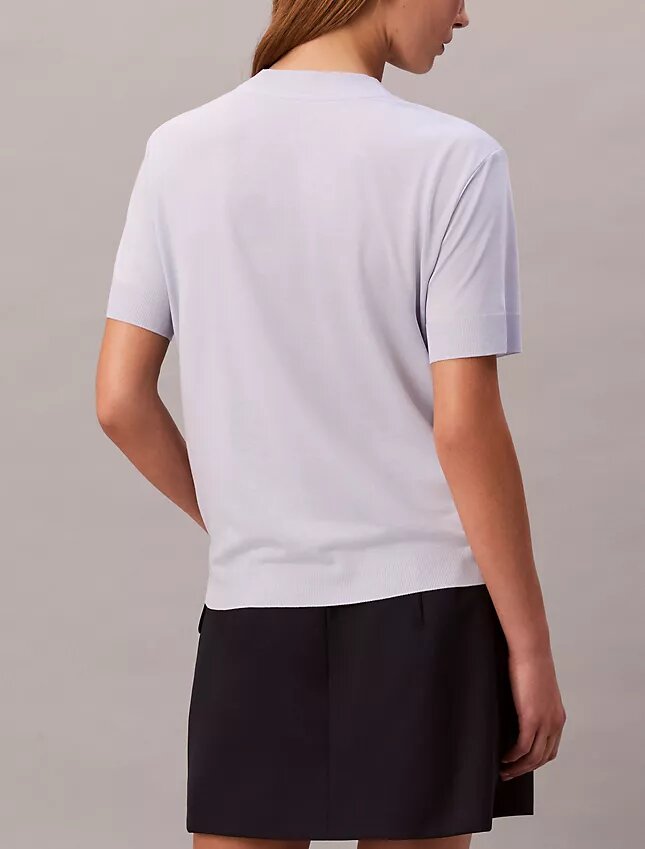 Camiseta de cuello alto de punto fino Camiseta de cuello alto de punto fino