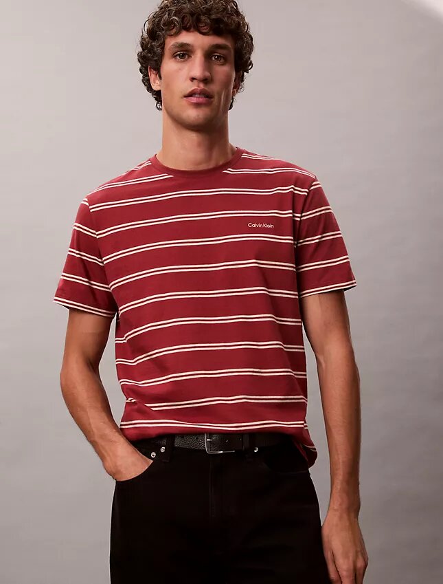 Camiseta de cuello redondo a rayas Liquid Touch Camiseta de cuello redondo a rayas Liquid Touch