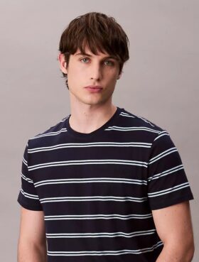 Camiseta de cuello redondo a rayas Liquid Touch