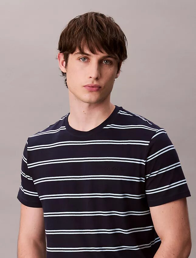 Camiseta de cuello redondo a rayas Liquid Touch Camiseta de cuello redondo a rayas Liquid Touch