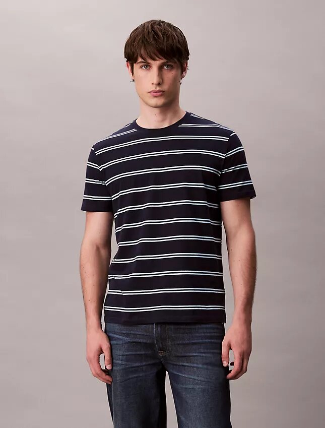 Camiseta de cuello redondo a rayas Liquid Touch Camiseta de cuello redondo a rayas Liquid Touch