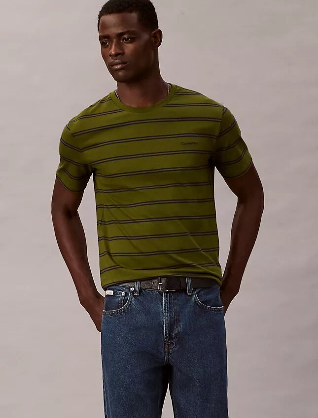 Camiseta de cuello redondo a rayas Liquid Touch Camiseta de cuello redondo a rayas Liquid Touch